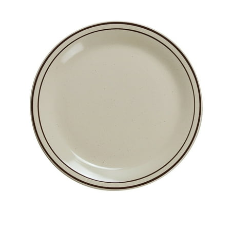 Brown Speckled Round Plate 5 1/2 Dia. Porcelain White 4 packs