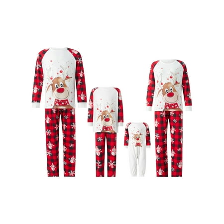 Coduop Family Matching Christmas Pajamas Baby Romper/Elk Print Long Sleeve Tops + Long Pants Set
Coduop Family Matching Christmas Pajamas Baby Romper/Elk Print Long Sleeve Tops + Long Pants Set