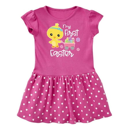 Inktastic My 1st Easter with Baby Chick and Eggs in Wagon Gift Baby Girl Dress