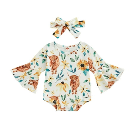 Blotona Infant Baby Girls Halloween Romper and Headband Flower Cactus Print Long Flared Sleeves Round Neck Jumpsuit for Toddlers 0-24 Months
Blotona Infant Baby Girls Halloween Romper and Headband Flower Cactus Print Long Flared Sleeves Round Neck Jumpsuit for Toddlers 0-24 Months