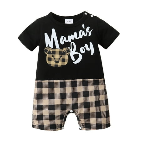 KIMI BEAR Newborn Baby Boys Outfits 6 Months Newborn Boy Spring Summer Outfits 9 Months Newborn Boy Mama S Boy Prints Plaid Patchwork Short Sleeve Jumpsuit Black
KIMI BEAR Newborn Baby Boys Outfits 6 Months Newborn Boy Spring Summer Outfits 9 Months Newborn Boy Mama S Boy Prints Plaid Patchwork Short Sleeve Jumpsuit Black