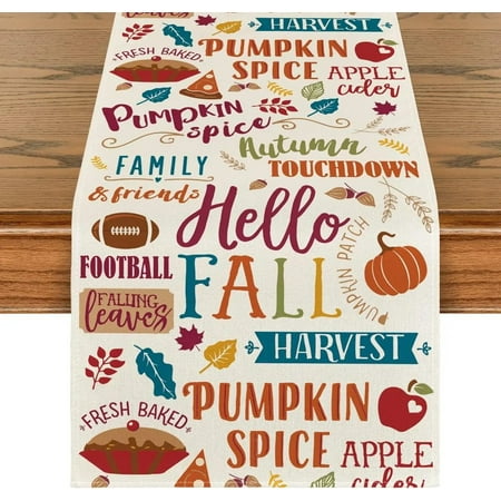 Pumpkin Hello Fall Linen Table Runner Apple Soccer Harvest Kitchen Table Decoration Rectangle Table Runner for Home Gatherings
Pumpkin Hello Fall Linen Table Runner Apple Soccer Harvest Kitchen Table Decoration Rectangle Table Runner for Home Gatherings