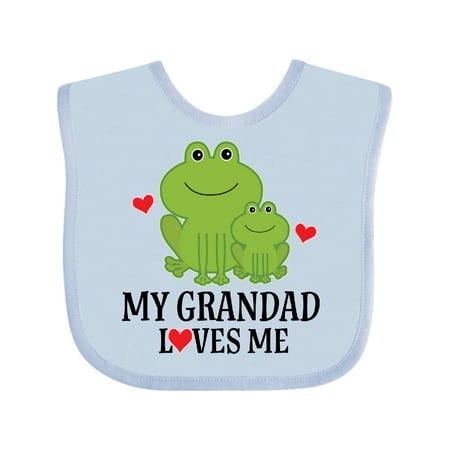Inktastic My Grandad Loves Me Frog Gift Baby Boy Bib