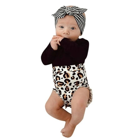 Infant Baby Girls Spring Summer Long Sleeve Romper Solid Long Sleeve Top Splice Leopard Print Shorts Bodysuit Baby Fashion Creeper
Infant Baby Girls Spring Summer Long Sleeve Romper Solid Long Sleeve Top Splice Leopard Print Shorts Bodysuit Baby Fashion Creeper