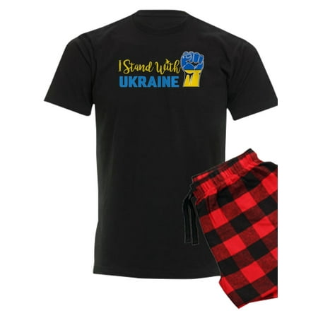 CafePress - Stand With Ukraine Peace Women Powerful Fi Pajamas - Men s Dark Pajamas