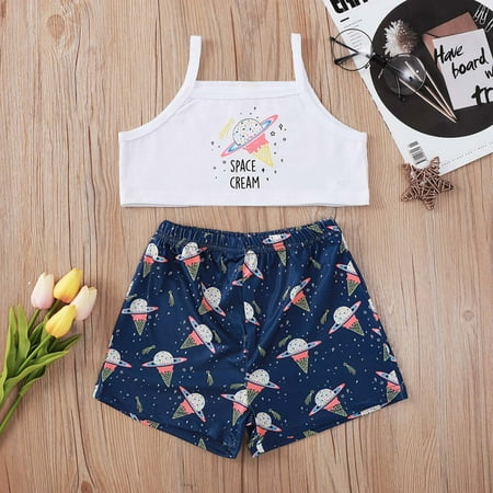 CHGBMOK Clearance Toddler Girl Clothes Set Planet Print Sleeveless Shirt Short Pants Summer Outfit
CHGBMOK Clearance Toddler Girl Clothes Set Planet Print Sleeveless Shirt Short Pants Summer Outfit