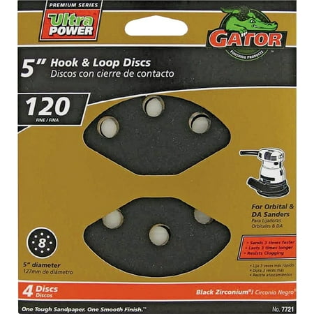 Gator 7721 Random Orbit Sanding Disc 120-Grit Fine Grade Zirconium Oxide 5 in Dia
Gator 7721 Random Orbit Sanding Disc 120-Grit Fine Grade Zirconium Oxide 5 in Dia