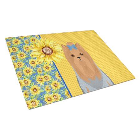 Summer Sunflowers Blue and Tan Full Coat Yorkshire Terrier Glass Cutting Board Large 12 in x 15 in
Summer Sunflowers Blue and Tan Full Coat Yorkshire Terrier Glass Cutting Board Large 12 in x 15 in