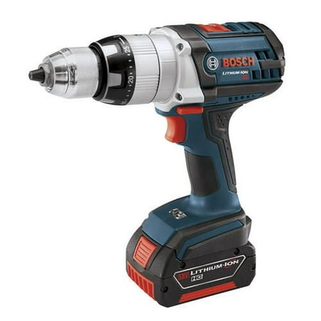 Factory-Reconditioned Bosch HDH181-01-RT 18V Cordless Lithium-Ion Brute Tough 1\/2 in. Hammer Drill Driver with 2 Fat Pac (Refurbished)