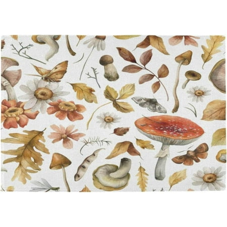 Bestwell Placemats Set of 4 Vintage Mushroom Flowers Heat-Resistant Non-Slip Double Sided Washable Kitchen Dining Table Mats for Kitchen Table Decoration 12 x 18 Inch
Bestwell Placemats Set of 4 Vintage Mushroom Flowers Heat-Resistant Non-Slip Double Sided Washable Kitchen Dining Table Mats for Kitchen Table Decoration 12 x 18 Inch