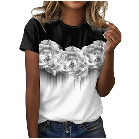 Mrat Womens Work Tops Short Sleeve V-Neck Blouses & Shirts Ladies Print Round Neck Pullover Casual T Shirt Top Corset Tops For Female
Mrat Womens Work Tops Short Sleeve V-Neck Blouses & Shirts Ladies Print Round Neck Pullover Casual T Shirt Top Corset Tops For Female