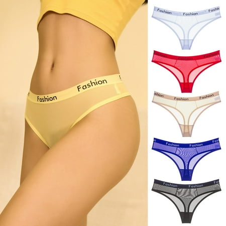 rygai Women Underpants Low Waist T-shaped Perspective Transparent Mesh Anti-septic Thin Soft Letter Print Lady Briefs for Inner Wear Yellow L
rygai Women Underpants Low Waist T-shaped Perspective Transparent Mesh Anti-septic Thin Soft Letter Print Lady Briefs for Inner Wear Yellow L