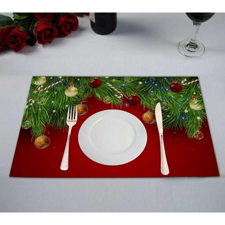 PKQWTM Christmas Kitchen Dining Table Mats Placemats Size 12x18 Inches Set of 2 Pieces
PKQWTM Christmas Kitchen Dining Table Mats Placemats Size 12x18 Inches Set of 2 Pieces