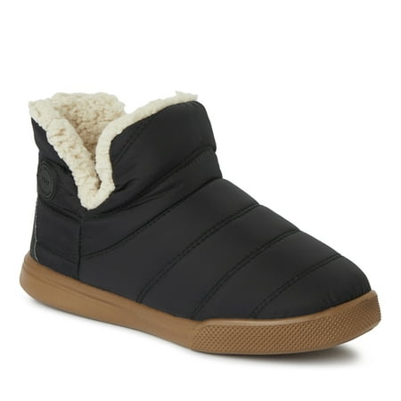 Dearfoams Women s Dara Nylon Sport Lounge Bootie Slipper Indoor/Outdoor
