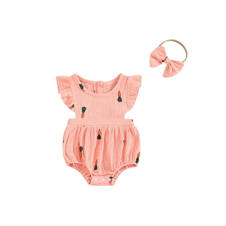 EYIIYE Baby Girl Outfit Fly Sleeve Cherry Carrot Print Romper Hairband
EYIIYE Baby Girl Outfit Fly Sleeve Cherry Carrot Print Romper Hairband