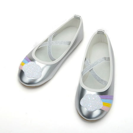 Hawee Girls Rainbow Cloud Ballerinas Flats Pumps Slip-Ons Size 6-12