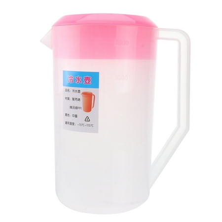 

Hemoton Measuring Kettle with Scale Beverage Storage Container with Lid Heat Resistant Cold Water Jug Plastic Juice Pitcher (2500ml Pink)