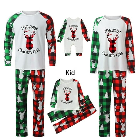 Nomeni Christmas Women Mommy Deer Print Blouse Tops And Pants Family Clothes Pajamas