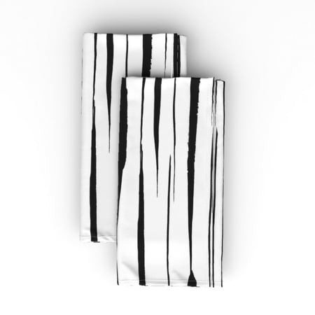 Linen Cotton Canvas Dinner Napkins (Set of 2) - Stripes Striped Abstract Ink Lines Scandinavian Grunge Black White Painting Pattern Brush Print Cloth Dinner Napkins by Spoonflower
Linen Cotton Canvas Dinner Napkins (Set of 2) - Stripes Striped Abstract Ink Lines Scandinavian Grunge Black White Painting Pattern Brush Print Cloth Dinner Napkins by Spoonflower