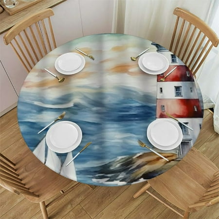 Palnkart Lighthouse Sailboats Ocean Round Table Cover Stain Resistant Washable Indoor Outdoor Tablecloth Kitchen Dining Wedding Parties 100% Polyester Fiber 31-35
Palnkart Lighthouse Sailboats Ocean Round Table Cover Stain Resistant Washable Indoor Outdoor Tablecloth Kitchen Dining Wedding Parties 100% Polyester Fiber 31-35