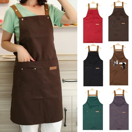 

Riguas Kitchen Apron with Pocket Adjustable Strap Design Waterproof Anti-fouling Cleaning Apron Cooking Pinafore Kitchen Supplies