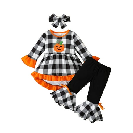 Ma&Baby Toddler Baby Girl Halloween Outfit Pumpkin Long Sleeve Ruffle Shirt Tops Plaid Flared Pants 3PCS
Ma&Baby Toddler Baby Girl Halloween Outfit Pumpkin Long Sleeve Ruffle Shirt Tops Plaid Flared Pants 3PCS