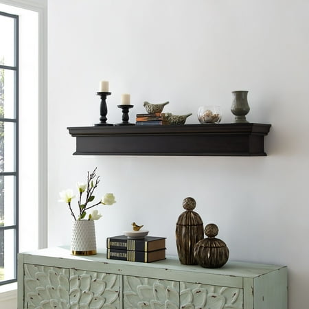 Adom Fireplace Mantel Shelf, Traditional, Smoked Ash