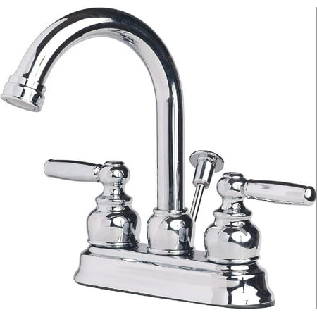 2023CP Two Handle Centerset Lavatory Faucet with Pop-Up Drain Chrome Finish
