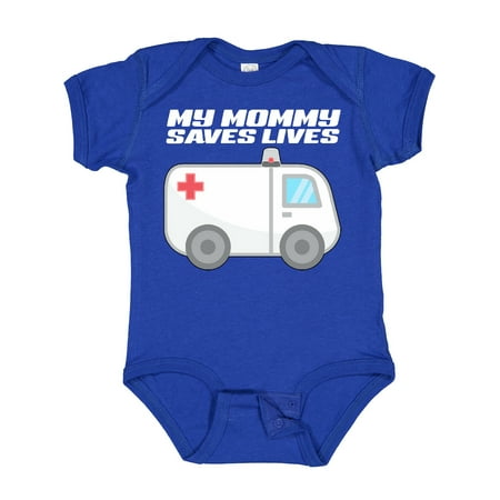 Inktastic My Mommy Saves Lives- Ambulance Gift Baby Boy or Baby Girl Bodysuit