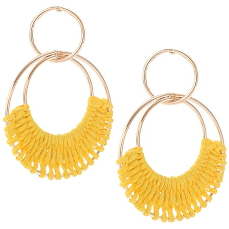 YuYiSan 1 Pair Raffia Hoop Earrings Women Bohemian Earrings Summer Beach Hoop Earrings Fun Jewelry
YuYiSan 1 Pair Raffia Hoop Earrings Women Bohemian Earrings Summer Beach Hoop Earrings Fun Jewelry