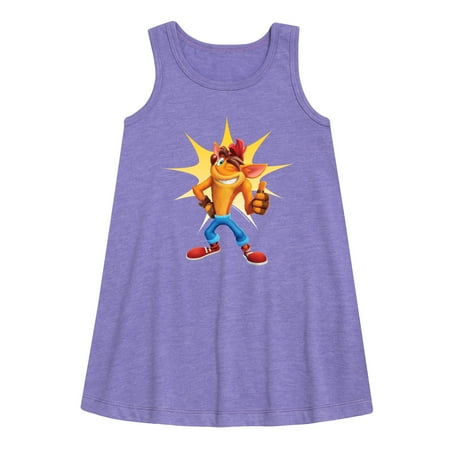 Crash Bandicoot - Crash Thumbs Up - Toddler and Youth Girls A-line Dress