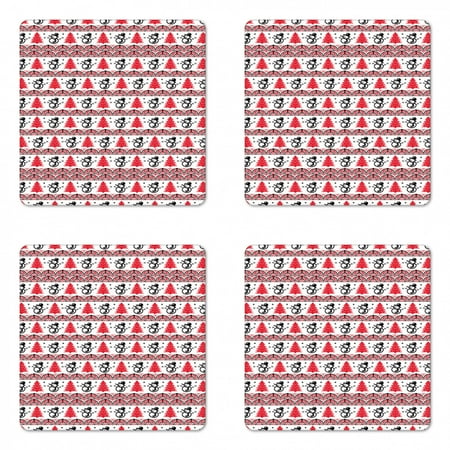 Christmas Coaster Set of 4 Xmas Pixel Pattern Nordic Inspired Borders with Snowman Pines Snowflakes Square Hardboard Gloss Coasters Standard Size Red Black White by Ambesonne
Christmas Coaster Set of 4 Xmas Pixel Pattern Nordic Inspired Borders with Snowman Pines Snowflakes Square Hardboard Gloss Coasters Standard Size Red Black White by Ambesonne