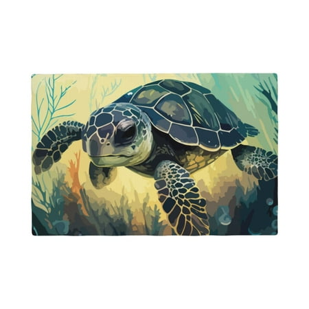 Table Placemats Set of 6 - Watercolor Turtle2 12x18 In Faux Linen Double Heat Resistant Place Mats Cloth Indoor/Outdoor Placemats Washable Table Mats for Dining Kitchen Party 
Table Placemats Set of 6 - Watercolor Turtle2 12x18 In Faux Linen Double Heat Resistant Place Mats Cloth Indoor/Outdoor Placemats Washable Table Mats for Dining Kitchen Party
