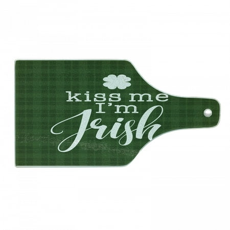 Kiss Me Cutting Board Irish Clover Silhouette with Hand Lettering Words on Plaid Background Decorative Tempered Glass Cutting and Serving Board in 3 Sizes by Ambesonne
Kiss Me Cutting Board Irish Clover Silhouette with Hand Lettering Words on Plaid Background Decorative Tempered Glass Cutting and Serving Board in 3 Sizes by Ambesonne