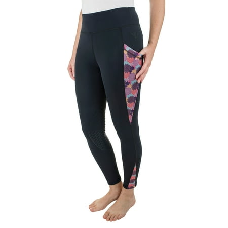 TuffRider Ladies Minerva 3 Season Printed Knee Patch Tights- Mandala-S