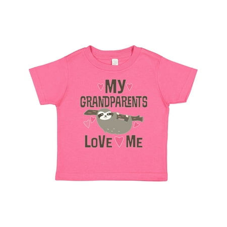 Inktastic My Grandparents Love Me Sloth Gift Toddler Toddler Girl T-Shirt