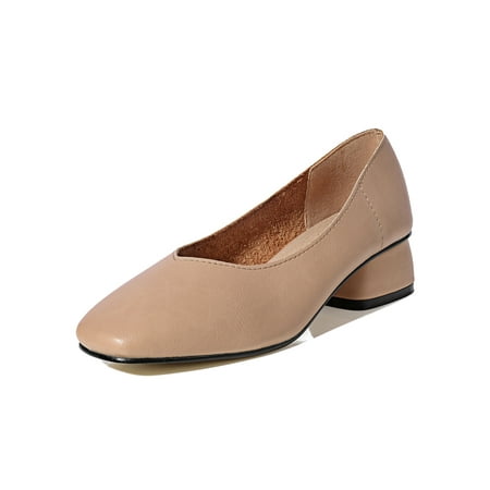 Rotosw Ladies Heels Low Heel Dress Shoes Chunky Pumps Women Casual Shoe Womens Vintage Slip On Apricot 5.5
Rotosw Ladies Heels Low Heel Dress Shoes Chunky Pumps Women Casual Shoe Womens Vintage Slip On Apricot 5.5