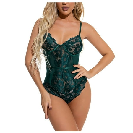 QWERTYU Women s Lingerie Bodysuit Lace One Piece Eyelash Babydoll Sexy See Through Teddy Dark Green S
QWERTYU Women s Lingerie Bodysuit Lace One Piece Eyelash Babydoll Sexy See Through Teddy Dark Green S