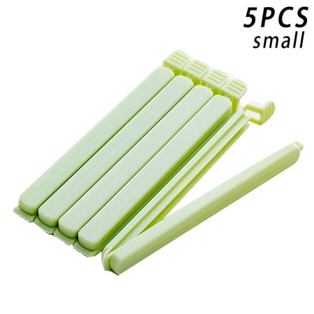 CKCL 5Pcs Food Bag Clips Househould Food Snack Storage Sealing Bag Clips Sealer Clamp Kitchen Tool(Green S)