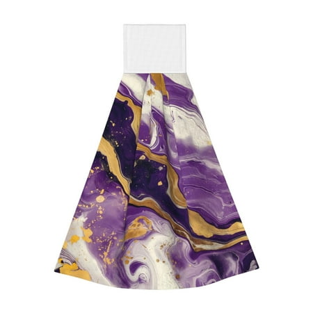 Easygdp Purple Gold Marble Swirls Kitchen Hand Towels Hanging Tie Towels Fast Drying Dish Cloth with Loop for Bathroom Restroom Home Decor
Easygdp Purple Gold Marble Swirls Kitchen Hand Towels Hanging Tie Towels Fast Drying Dish Cloth with Loop for Bathroom Restroom Home Decor
