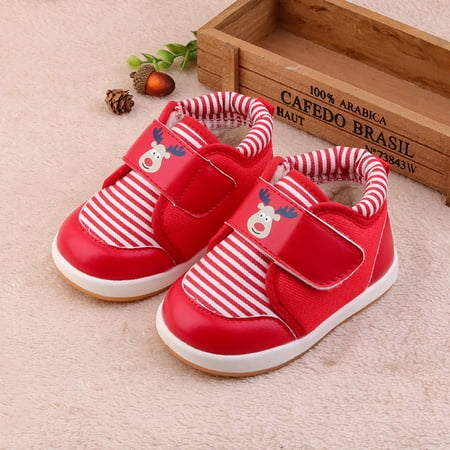 Toyella Warm soft-soled non-slip toddler shoes Red 19 yards