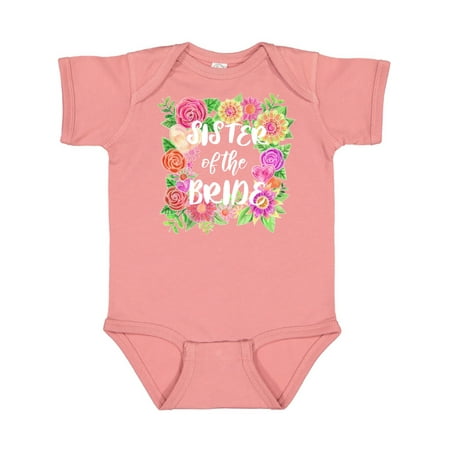 Inktastic Sister of the Bride- Flower Bouquet Gift Baby Girl Bodysuit