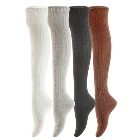 Women s 4 Pairs Awesome Super Durable Comfortable Soft Thigh High Cotton Boot Socks M1024 Size 6-9(Black Coffee Dark Grey White)
Women s 4 Pairs Awesome Super Durable Comfortable Soft Thigh High Cotton Boot Socks M1024 Size 6-9(Black Coffee Dark Grey White)