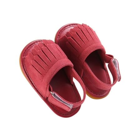 Rotosw Baby Girls Boys Crib Shoes Summer Flat Sandal Ankle Strap Sandals Lightweight Tassel First Walkers Beach Non-Slip Dark Red Cloth Upper 12-18 months
Rotosw Baby Girls Boys Crib Shoes Summer Flat Sandal Ankle Strap Sandals Lightweight Tassel First Walkers Beach Non-Slip Dark Red Cloth Upper 12-18 months