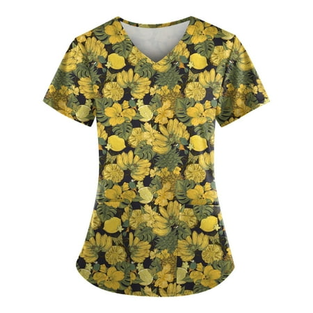 Apepal Women T-shirt Cute Print Short Sleeve V-neck Top Work Uniform Pocket Scrub Tops
Apepal Women T-shirt Cute Print Short Sleeve V-neck Top Work Uniform Pocket Scrub Tops