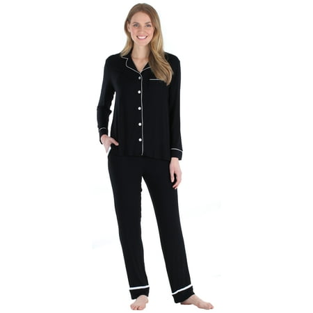 bSoft Women and Women s Plus Long Sleeve Pajama 2-Piece Female Pant Set