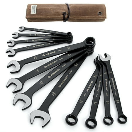 IRONCUBE Combination Wrench Set Balck Tough Series 12-Piece Metric 8-19mm With Rolling Up Pouch For Auto Repair Or Home Improvement Tools
IRONCUBE Combination Wrench Set Balck Tough Series 12-Piece Metric 8-19mm With Rolling Up Pouch For Auto Repair Or Home Improvement Tools