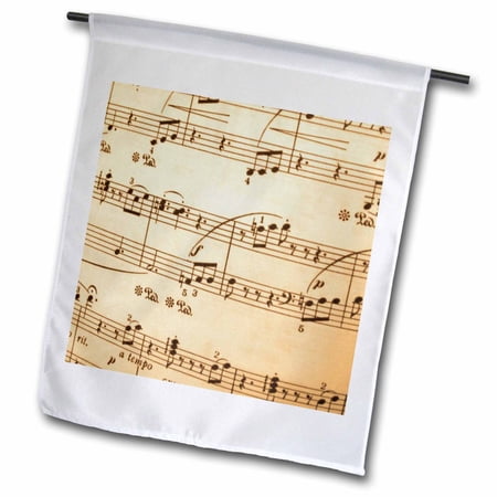 3dRose Sheet Music - Garden Flag, 12 by 18-inch