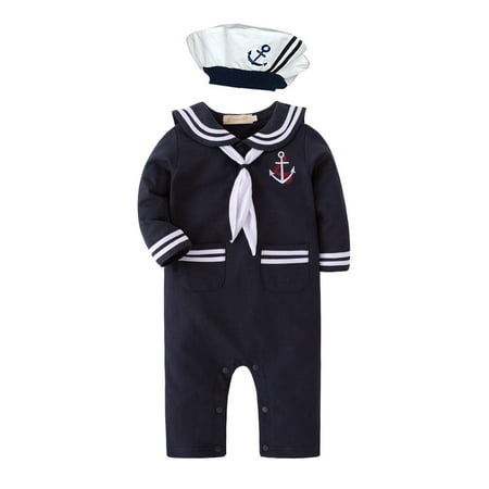 XM Nyan May s Baby Boys Nautical Sailor Navy Long Sleeve Jumpsuit and Hat
XM Nyan May s Baby Boys Nautical Sailor Navy Long Sleeve Jumpsuit and Hat