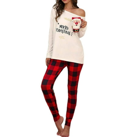 Diconna Women Ladies Christmas Sleep Top Pants Suit Letters Plaid Print Loose Elastic Homewear Clothes
Diconna Women Ladies Christmas Sleep Top Pants Suit Letters Plaid Print Loose Elastic Homewear Clothes